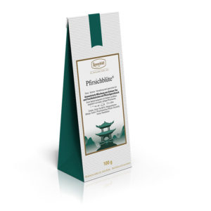 Pfirsichblüte® - Aromatisierte Mischung aus Grünem Tee und Fruchtstückchen, Pfirsichgeschmack