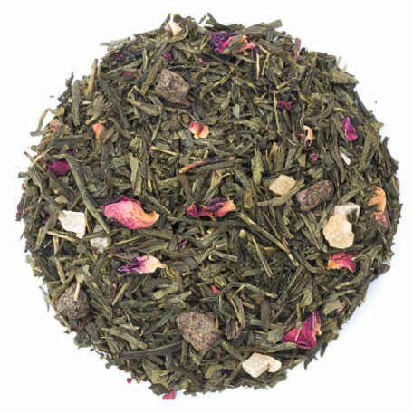 Pfirsichblüte® - Aromatisierte Mischung aus Grünem Tee und Fruchtstückchen, Pfirsichgeschmack