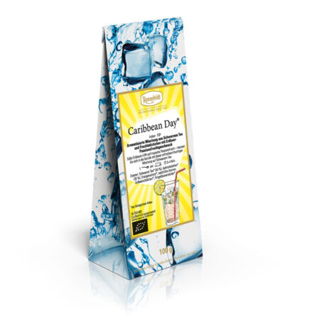 Caribbean Day® - Aromatisierte Mischung aus Schwarzem Tee und Fruchtstückchen mit Erdbeer-Passionsfruchtgeschmack