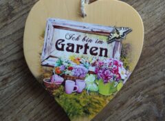 Holzherz - Ich bin im Garten